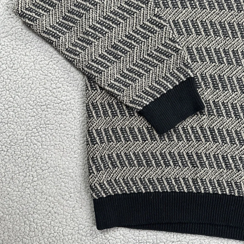 VTG 90s Claiborne Sweater Men Large Multicolor Grandpa Cotton Acrylic USA Made